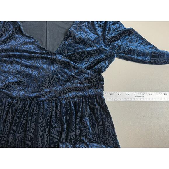 NEW Tommy Hilfiger Velvet Burnout Dress Womens Size 10 Paisley Black Whimsigoth - Picture 11 of 15